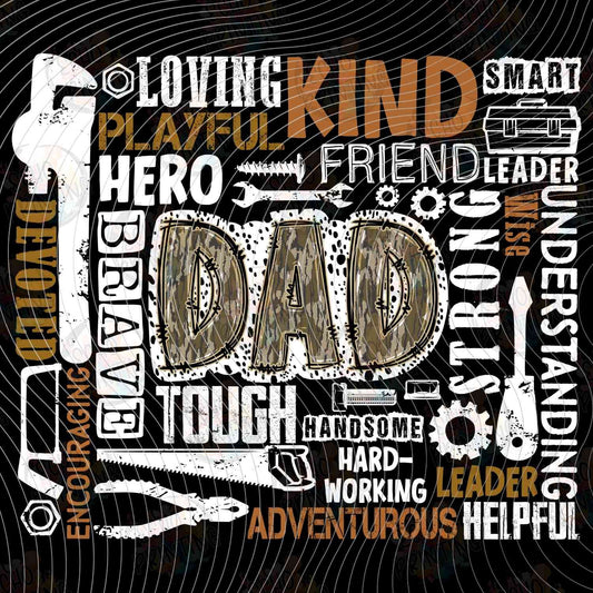 DGU 367 - DAD WORD ART BLACK