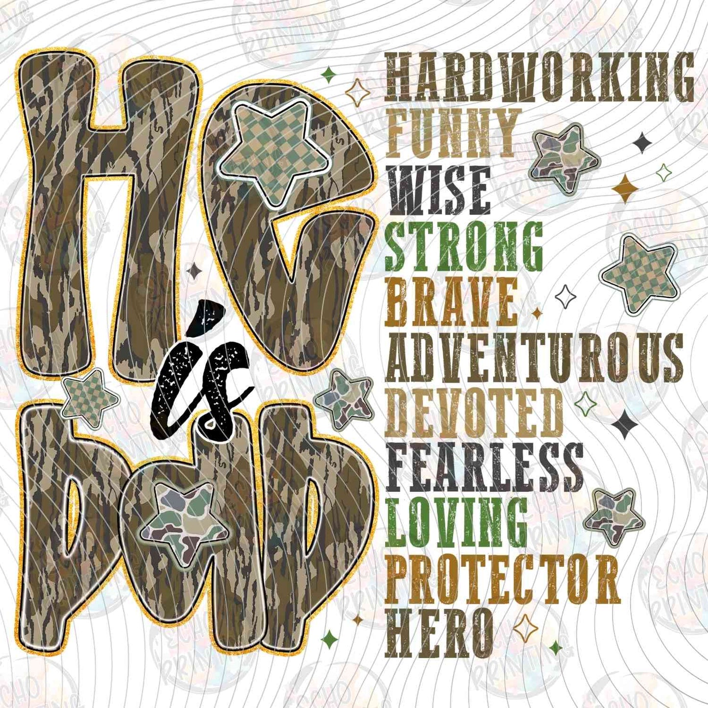 DGU 386 - HARDWORKING DAD WORD ART