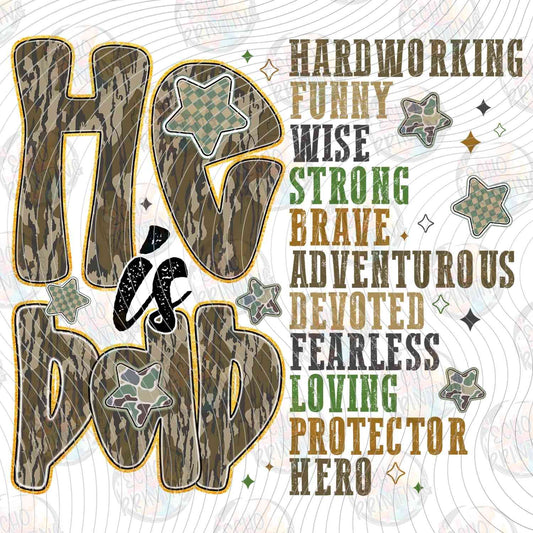 DGU 386 - HARDWORKING DAD WORD ART
