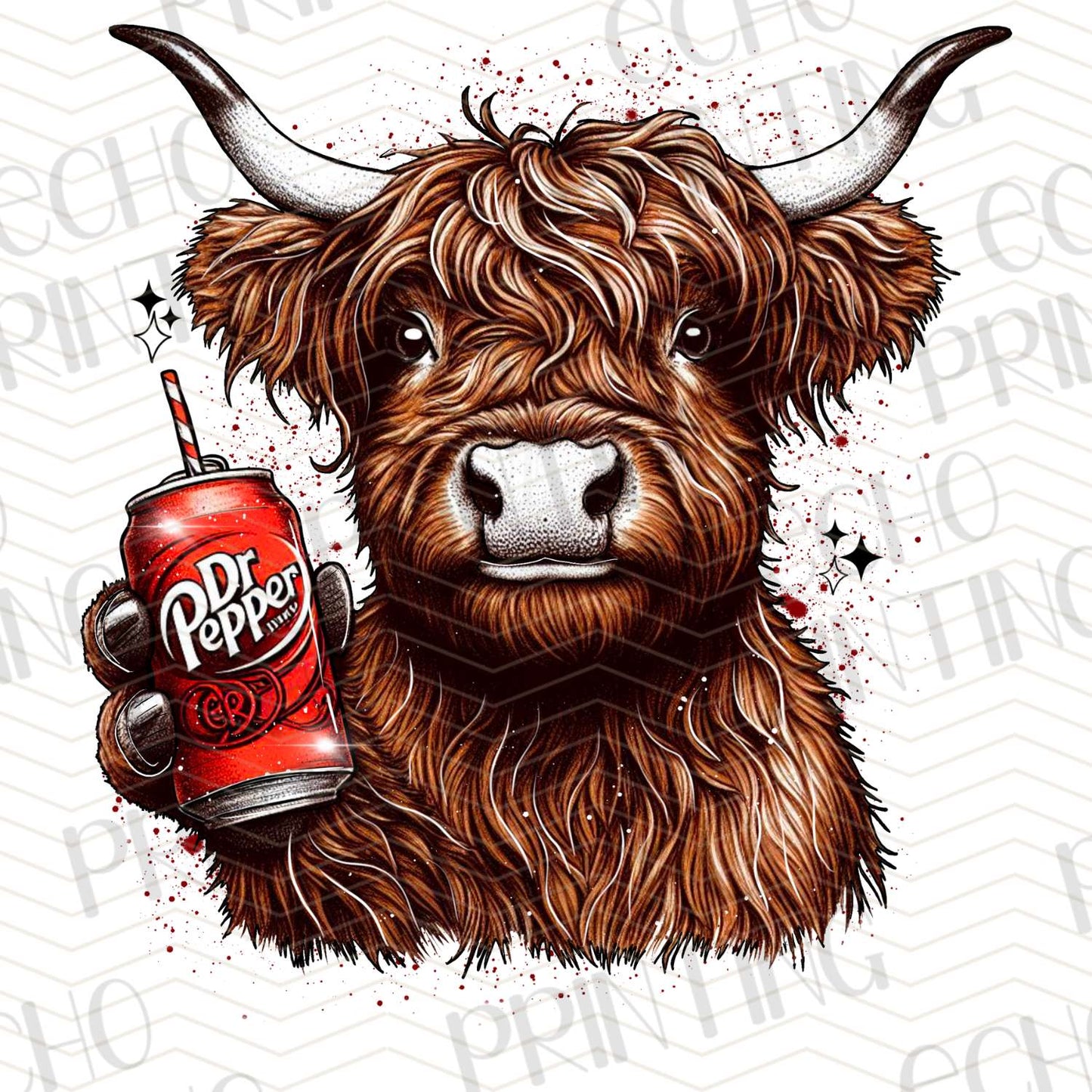 DNKG 29 - HIGHLAND COW WITH SODA CAN