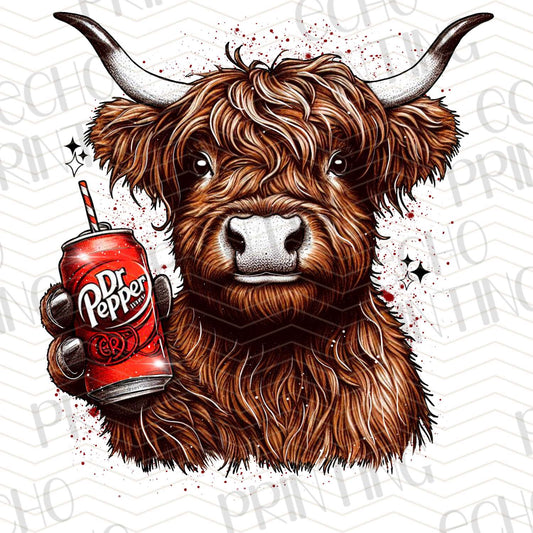 DNKG 29 - HIGHLAND COW WITH SODA CAN