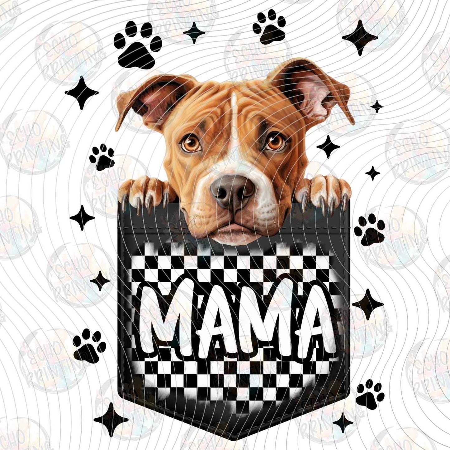 DOG 136 - PITBULL MAMA CHECKERBOARD