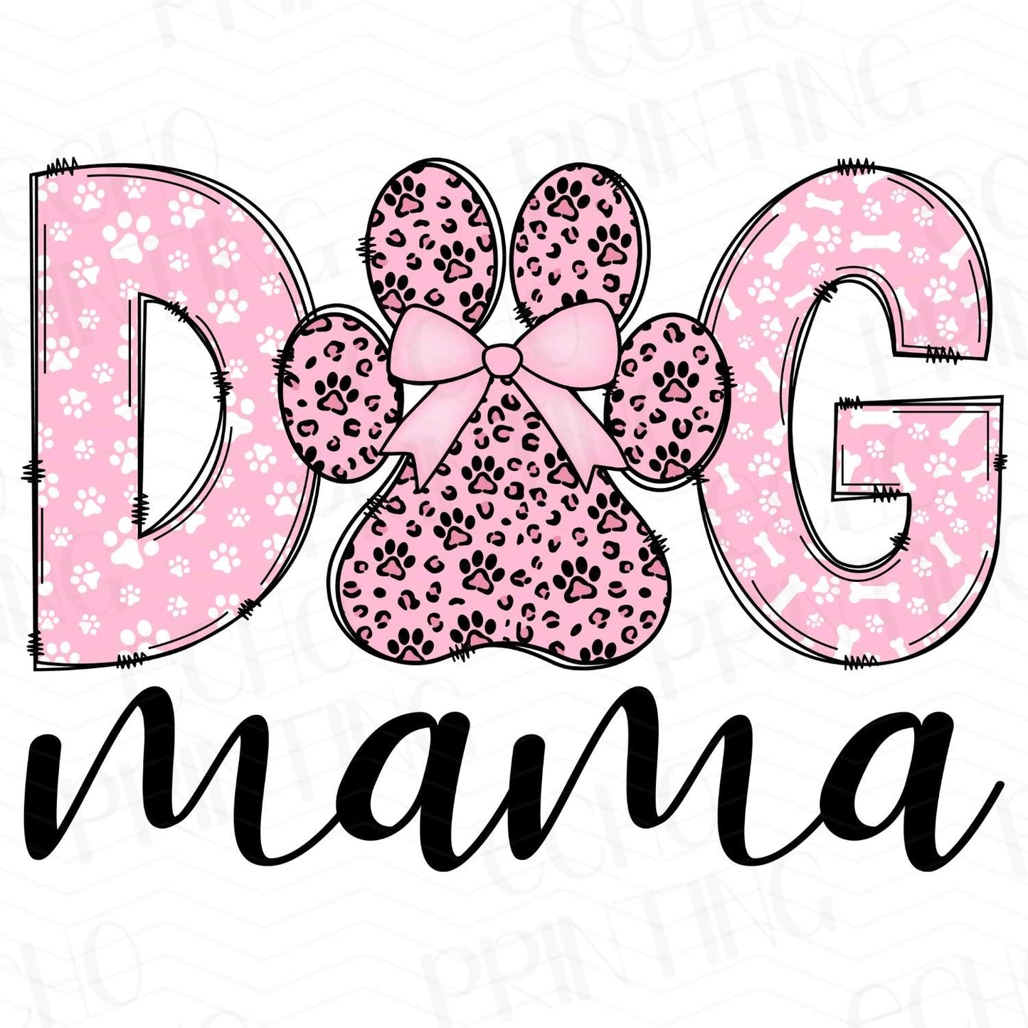 DG 27 - DOG MAMA WITH PAW IN PINK