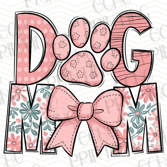 DG 63 - DOG MAMA IN PINK WITH BOW