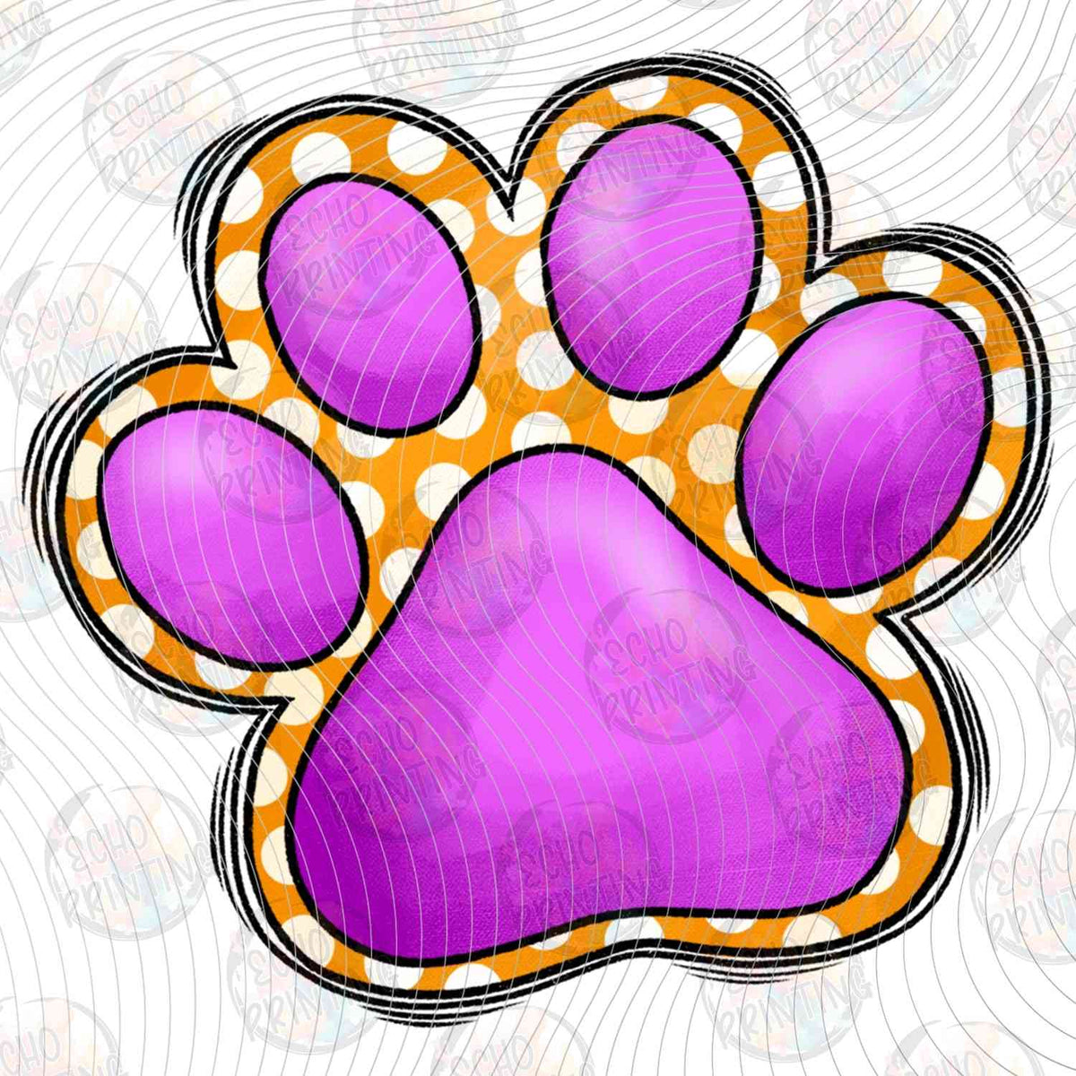 DOG 76 - PURPLE GLITTER PAW PRINT
