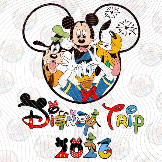 DSNT26 2 - MOUSE FAMILY VACATION 2026 GIRL BOW