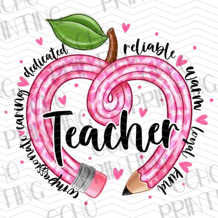EDCTR 516 - TEACHER PINK PENCIL HEART