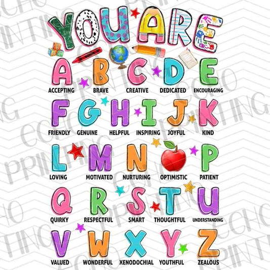 EDCTR 518 - YOURE THE HIGHLIGHT OF MY YEAR ALPHABET