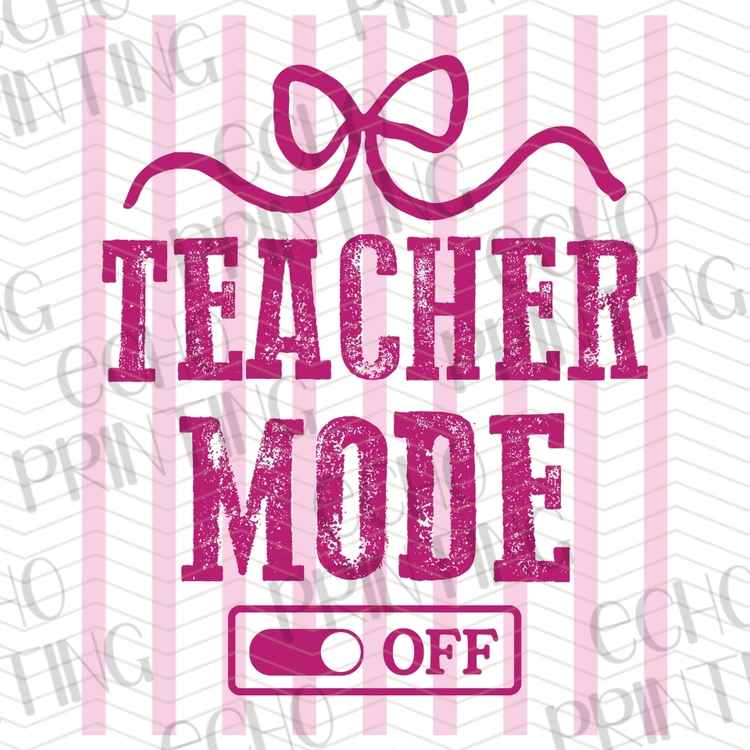 EDCTR 524 - TEACHER MODE ON OFF SWITCH PINK STRIPES