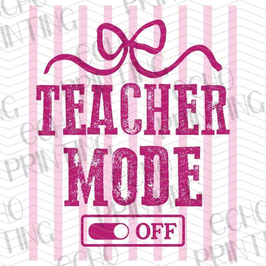 EDCTR 524 - TEACHER MODE ON OFF SWITCH PINK STRIPES