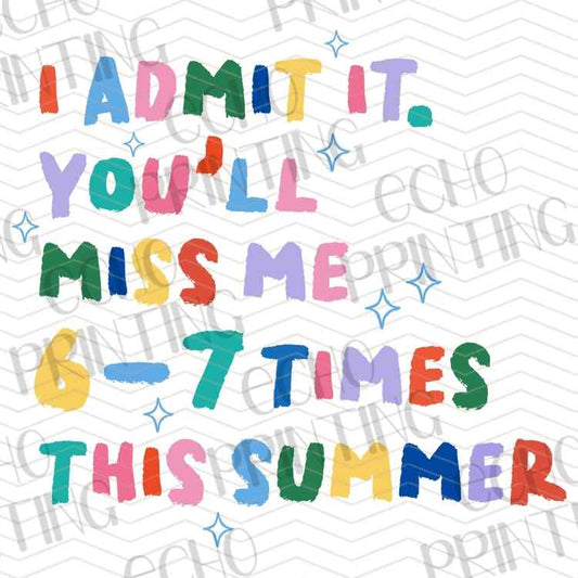 EDCTR 527 - I ADMIT IT YOULL MISS ME THIS SUMMER