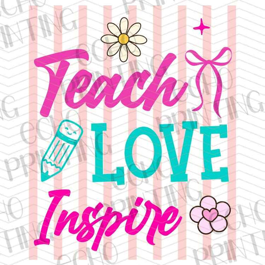 EDCTR 532 - TEACH LOVE INSPIRE PINK AND TEAL