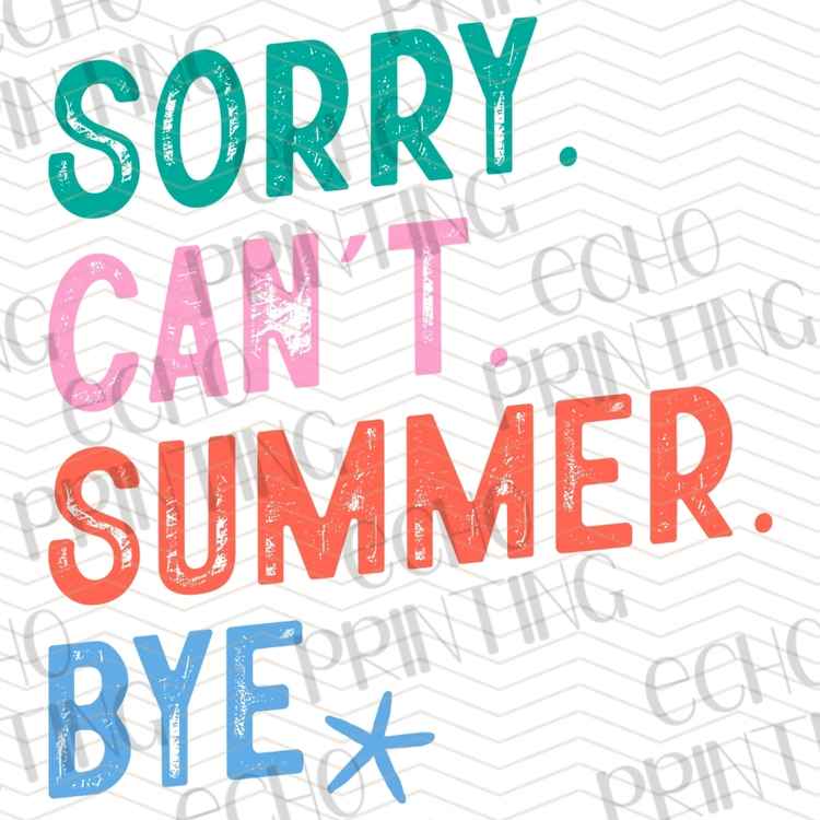 EDCTR 535 - SORRY CANT SUMMER BYE