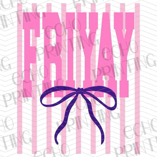 EDCTR 557 - FRIYAY PINK STRIPES WITH PURPLE BOW