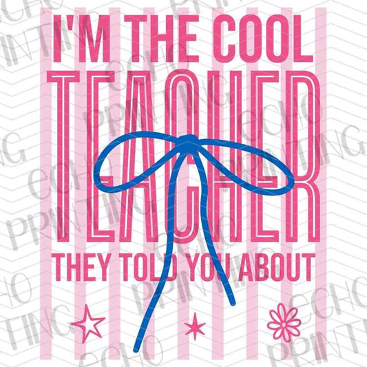 EDCTR 564 - IM THE COOL TEACHER PINK STRIPES