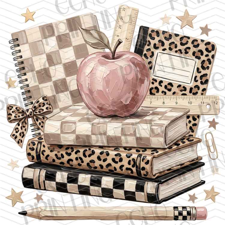 EDCTR 652 - LEOPARD APPLE BOOK STACK