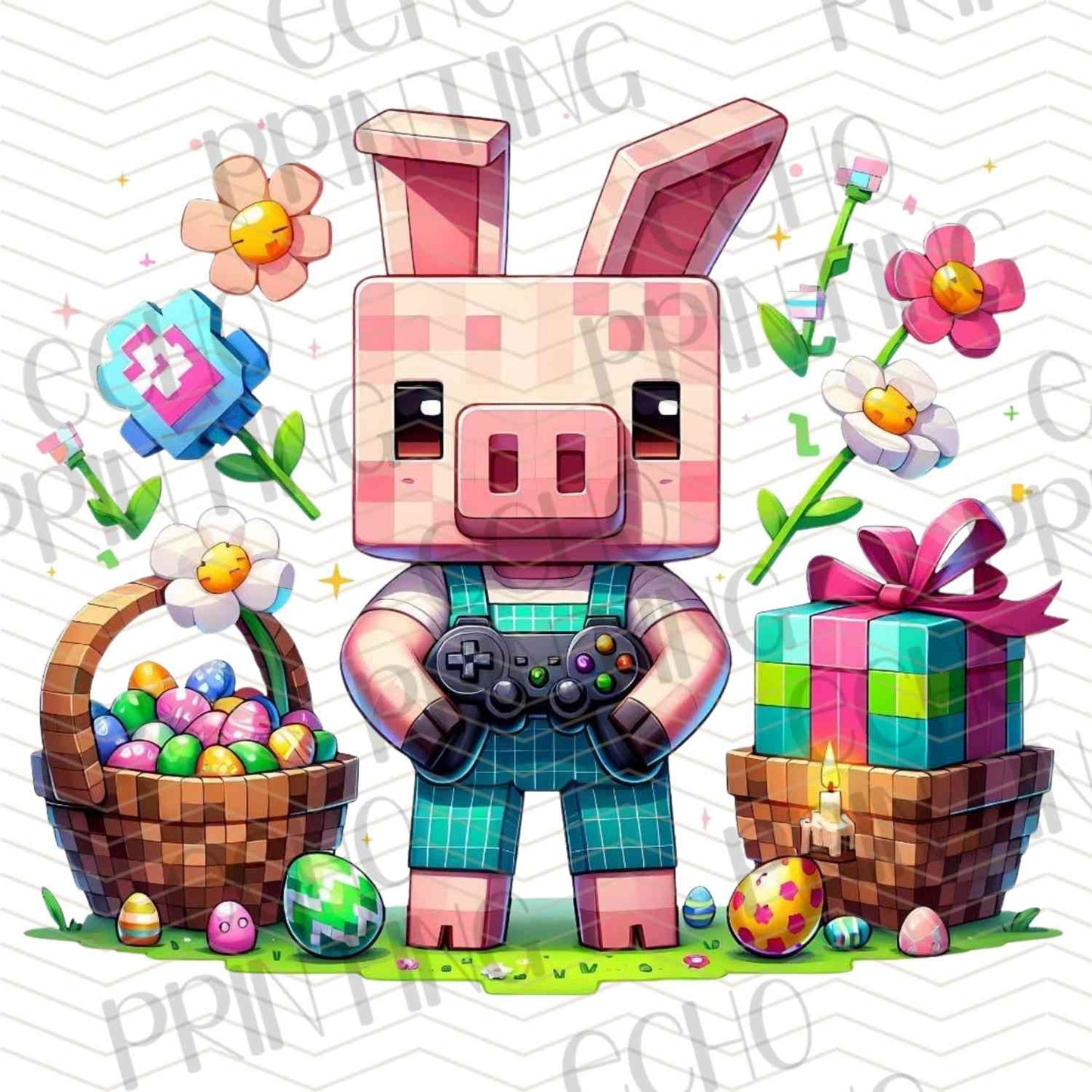 ESTRC 207 - BLOCK GAME PINK FARM ANIMAL EASTER