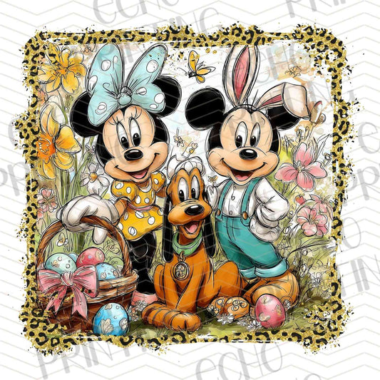 ESTRC 217 - CARTOON MOUSE COUPLE SPRING EASTER