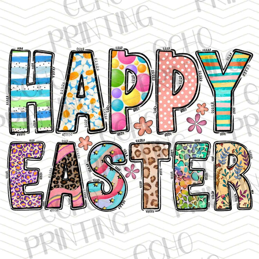 ESTRG 116 - HAPPY EASTER FLORAL TEXT