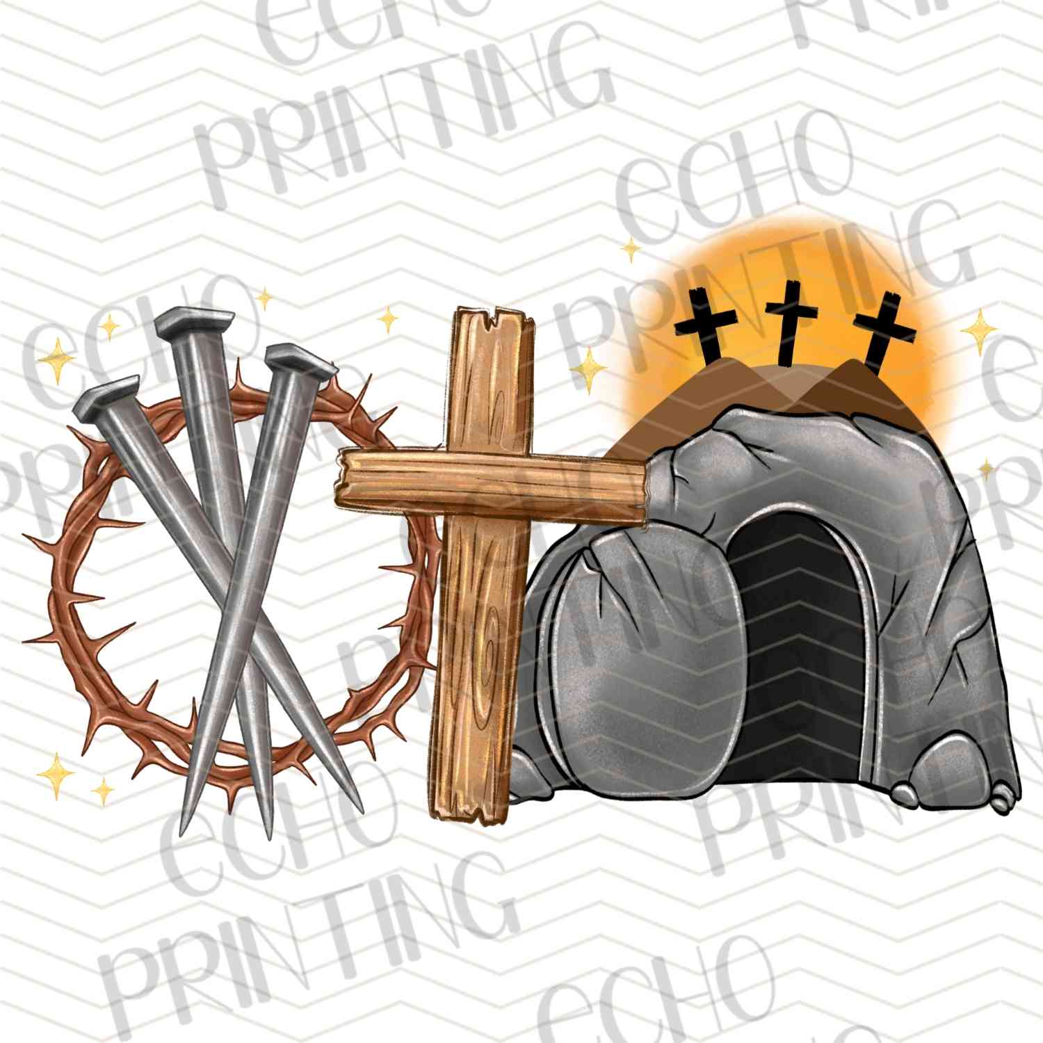 ESTRG 274 - STONE TOMB CROSS SCENE – ECHO PRINTING