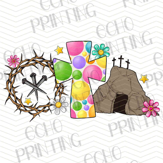 ESTRG 275 – FLORAL CROSS EASTER SYMBOLS