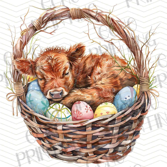 ESTRG 285 – HIGHLAND COW EASTER BASKET
