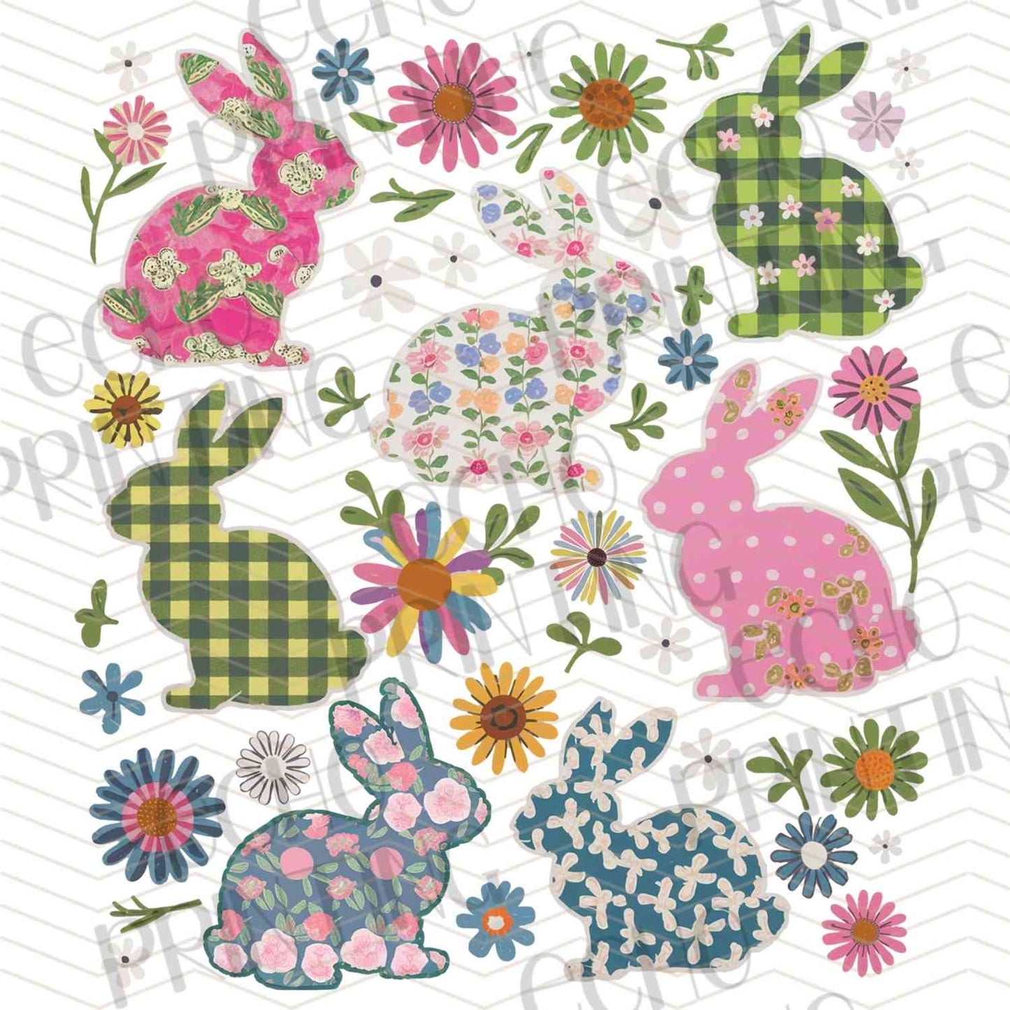 ESTRG 332 – EASTER BUNNY FLORAL COLLAGE