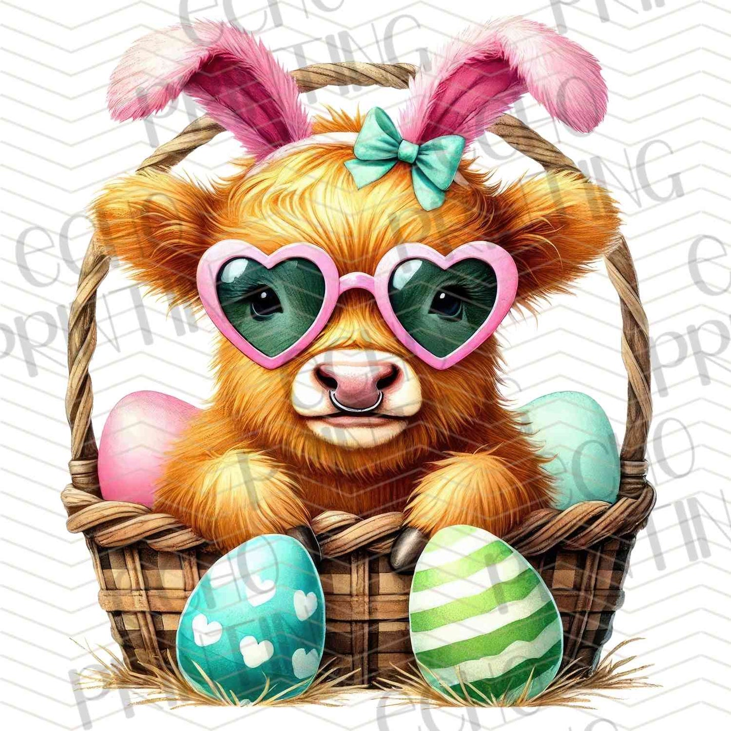 ESTRG 338 – HIGHLAND COW EASTER BASKET
