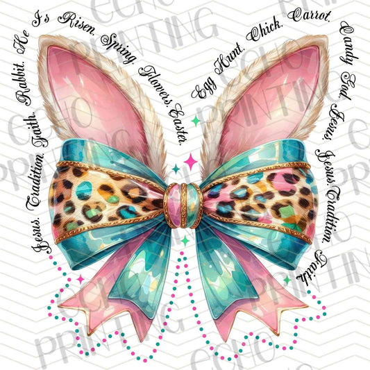 ESTRG 348 – LEOPARD FLORAL BUNNY BOW
