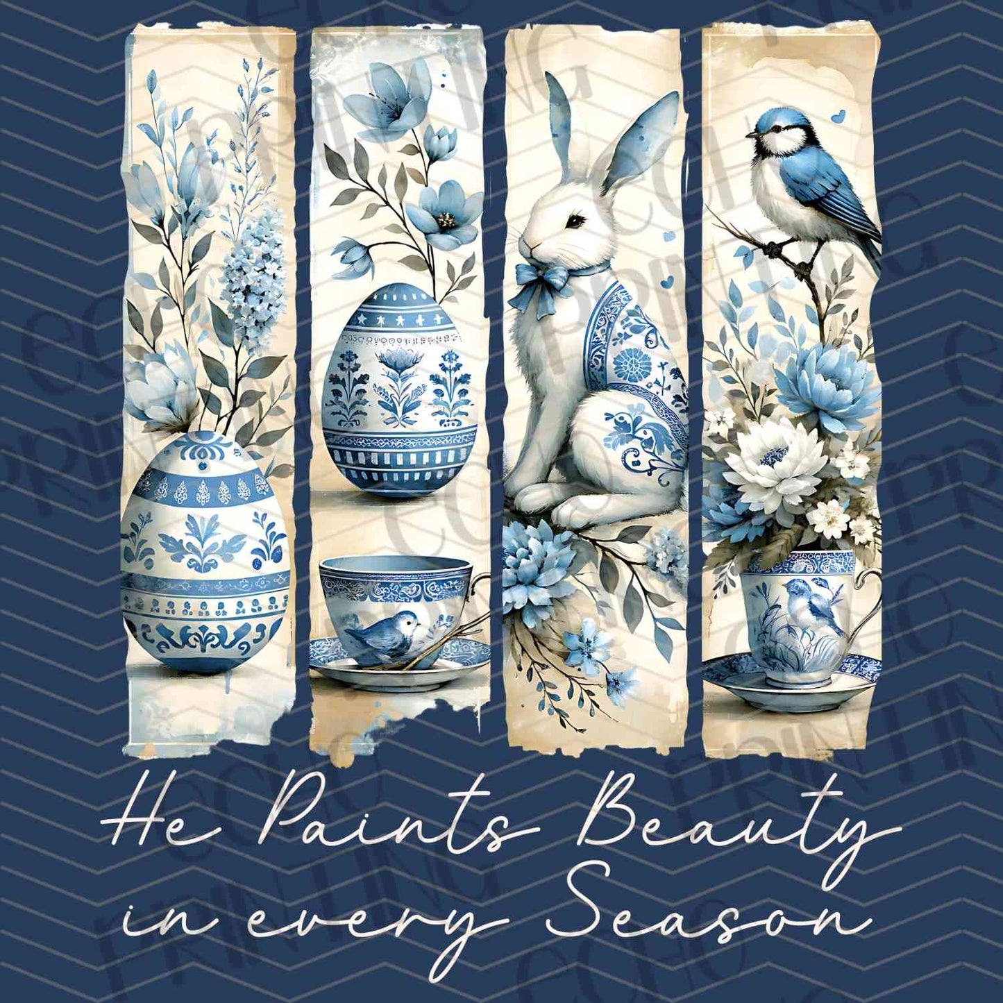 ESTRG 409 – VINTAGE BLUE BUNNIES