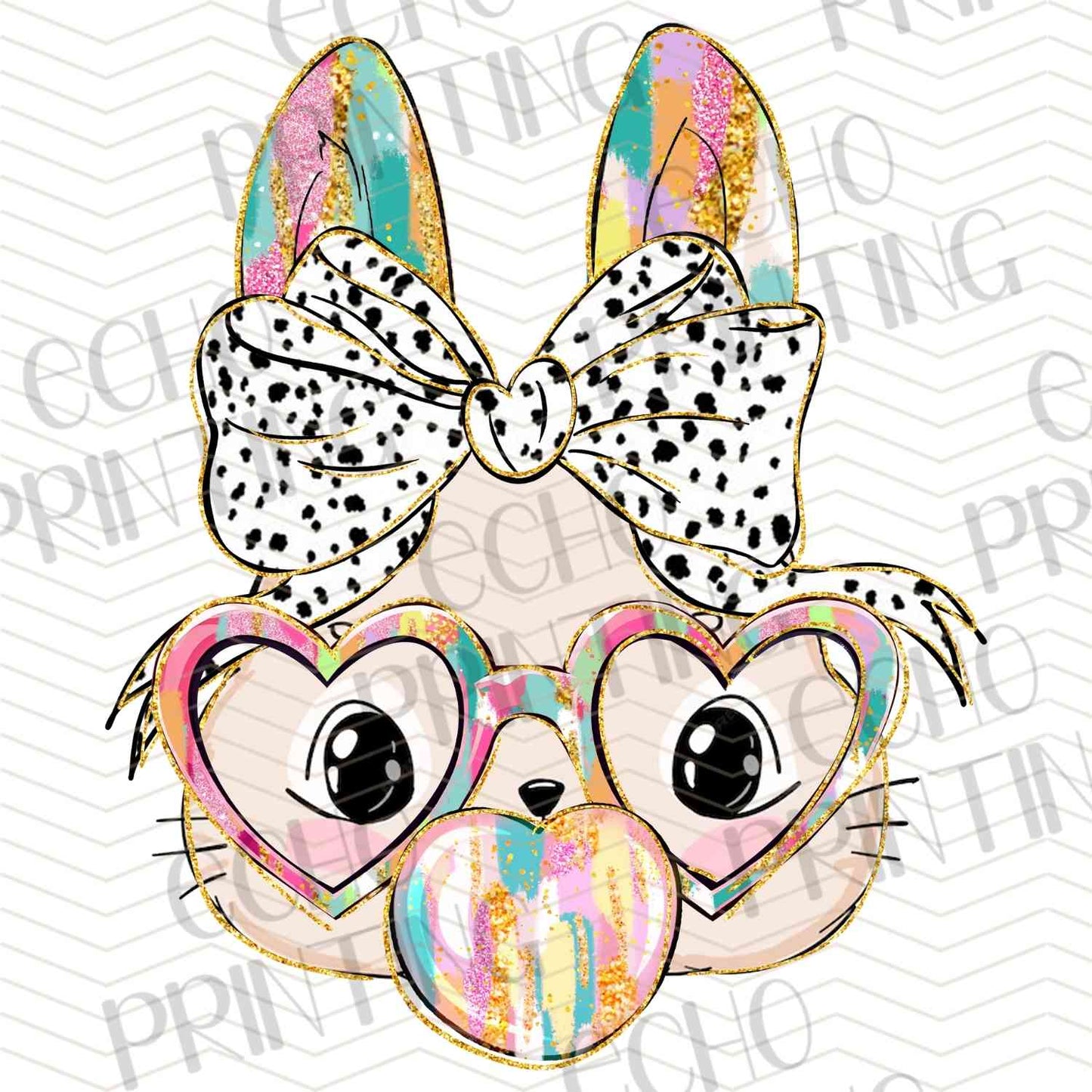 ESTRG 417 – BUNNY WITH GLASSES BOW