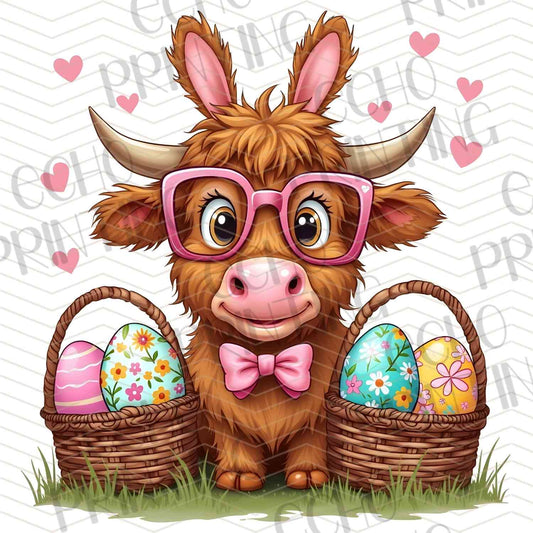 ESTRG 444 – HIGHLAND COW EASTER BASKET