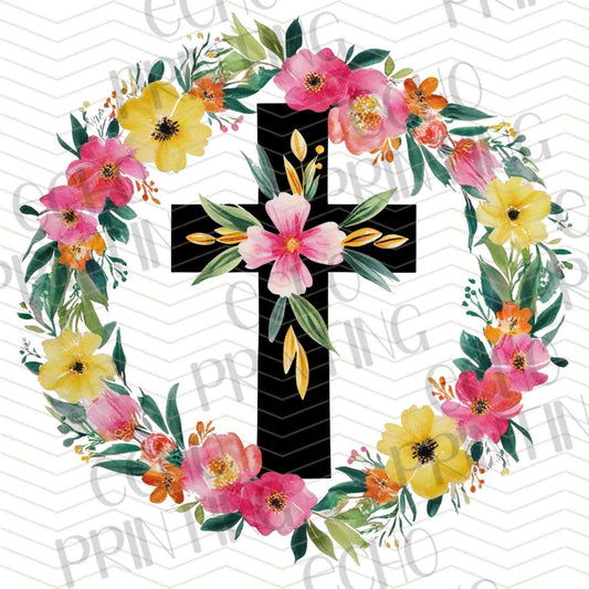 ESTRG 91 - FLORAL CROSS WREATH