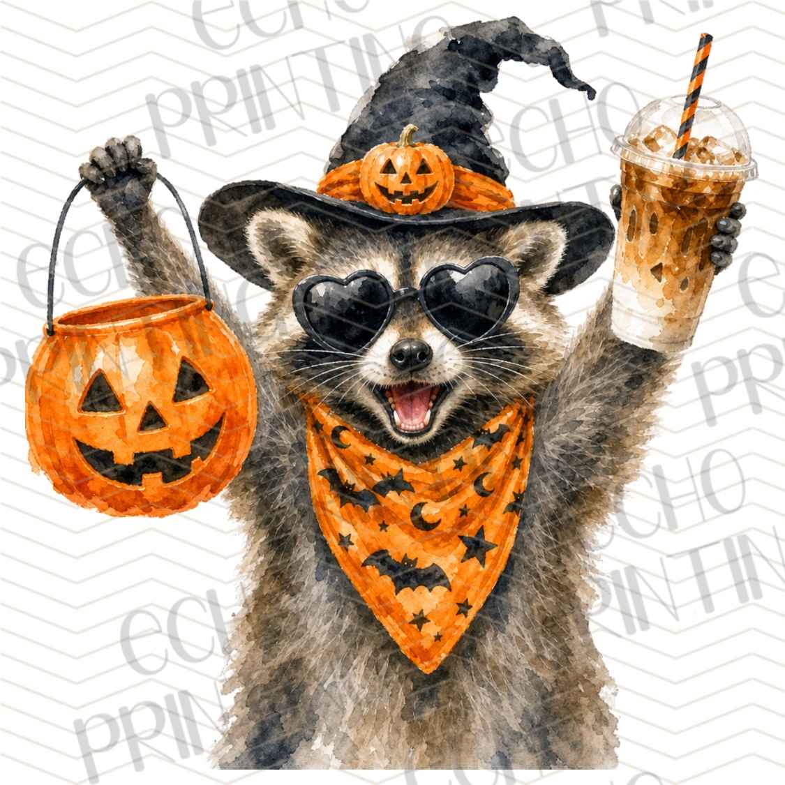 FLTK 1104 - RACCOON HALLOWEEN AUTUMN STYLE