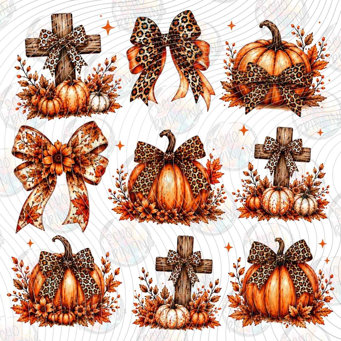 FLTK 1167 - AUTUMN PUMPKIN BOW PATTERN