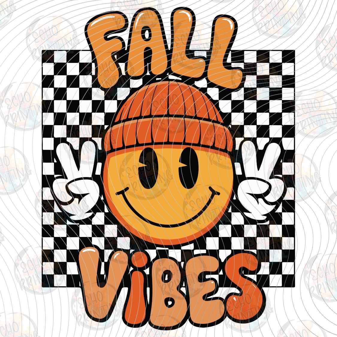 FLTK 1171 - FALL VIBES SMILEY CHECKERBOARD