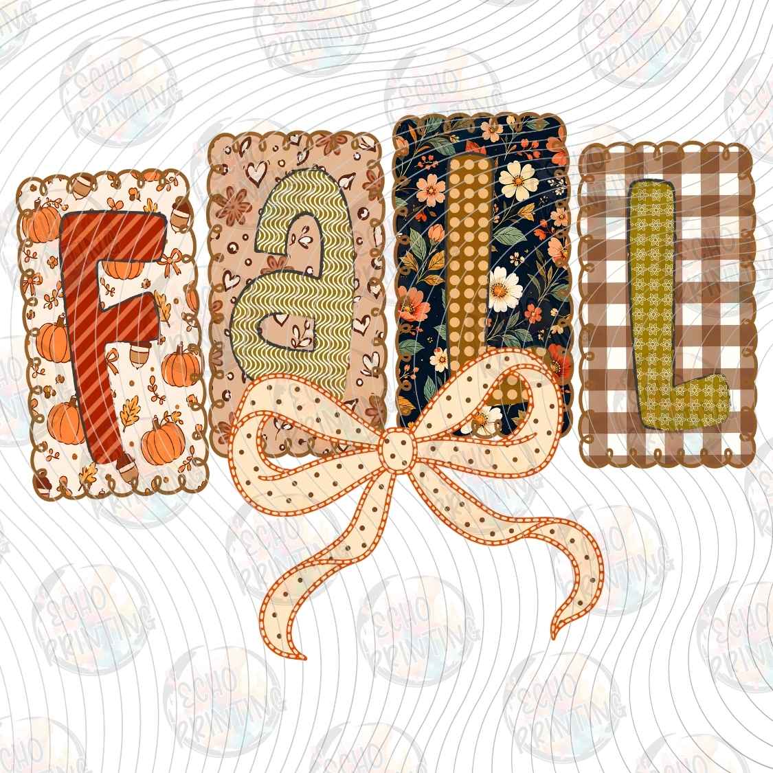 FLTK 1172 - FALL PATCHWORK RETRO LETTERING