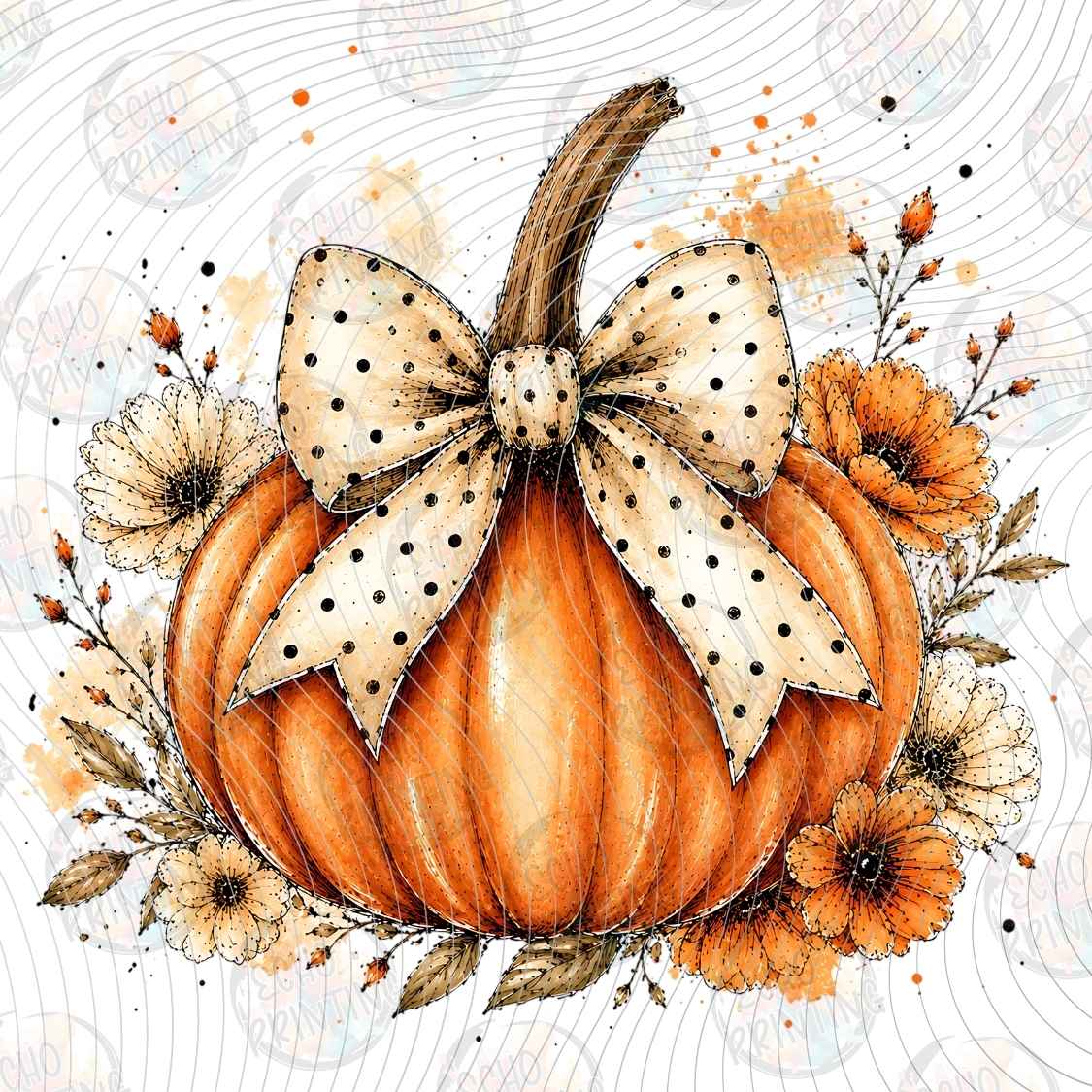 FLTK 1185 - FLORAL PUMPKIN AUTUMN BOW