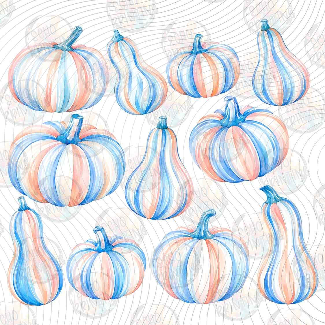FLTK 1191 - BLUE PUMPKIN PATTERN COLLAGE