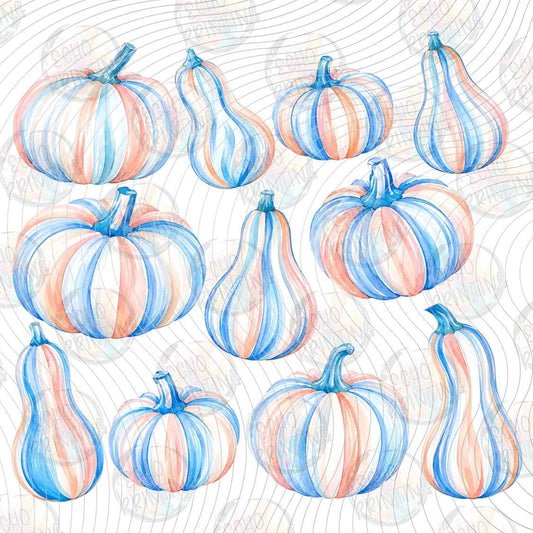FLTK 1191 - BLUE PUMPKIN PATTERN COLLAGE