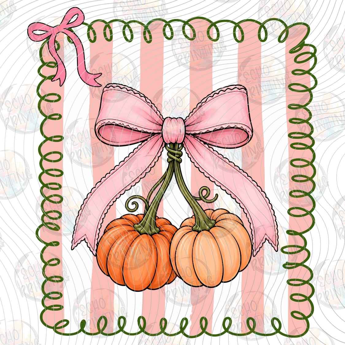 FLTK 1236 - PINK PUMPKIN BOW FRAME