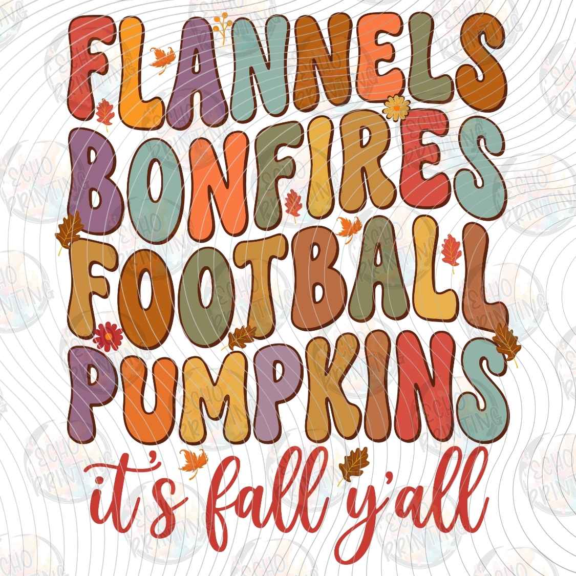 FLTK 1243 - FLANNELS BONFIRES PUMPKINS FOOTBALL