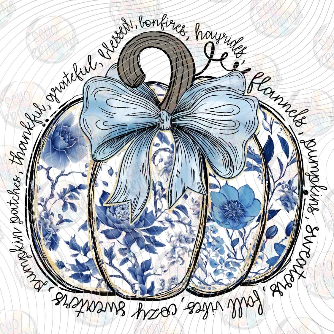 FLTK 1324 - BLUE PUMPKIN AUTUMN BOW
