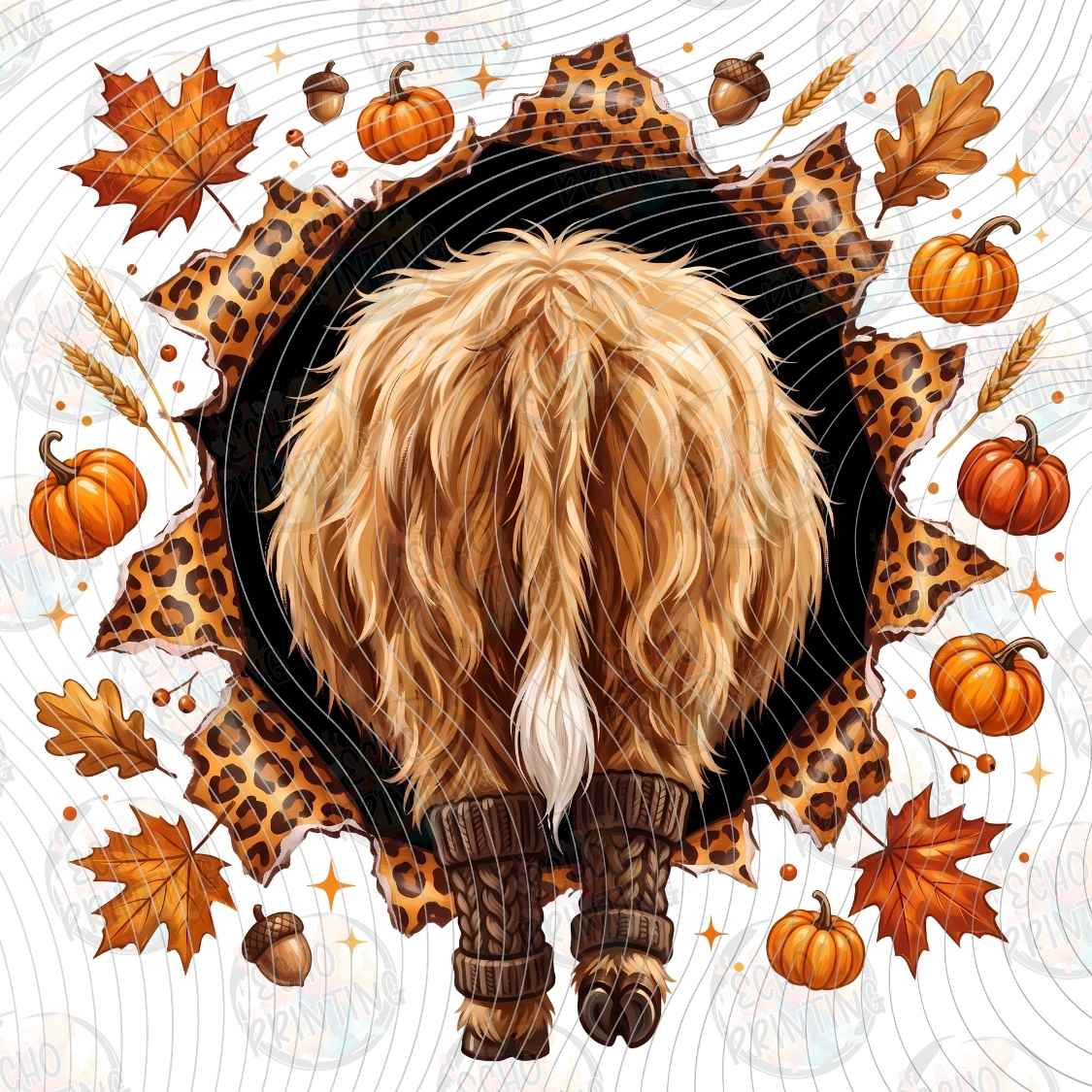 FLTK 1393 - HIGHLAND COW AUTUMN STYLE