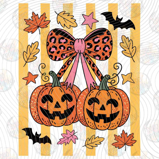 FLTK 1447 - LEOPARD PUMPKIN BOW