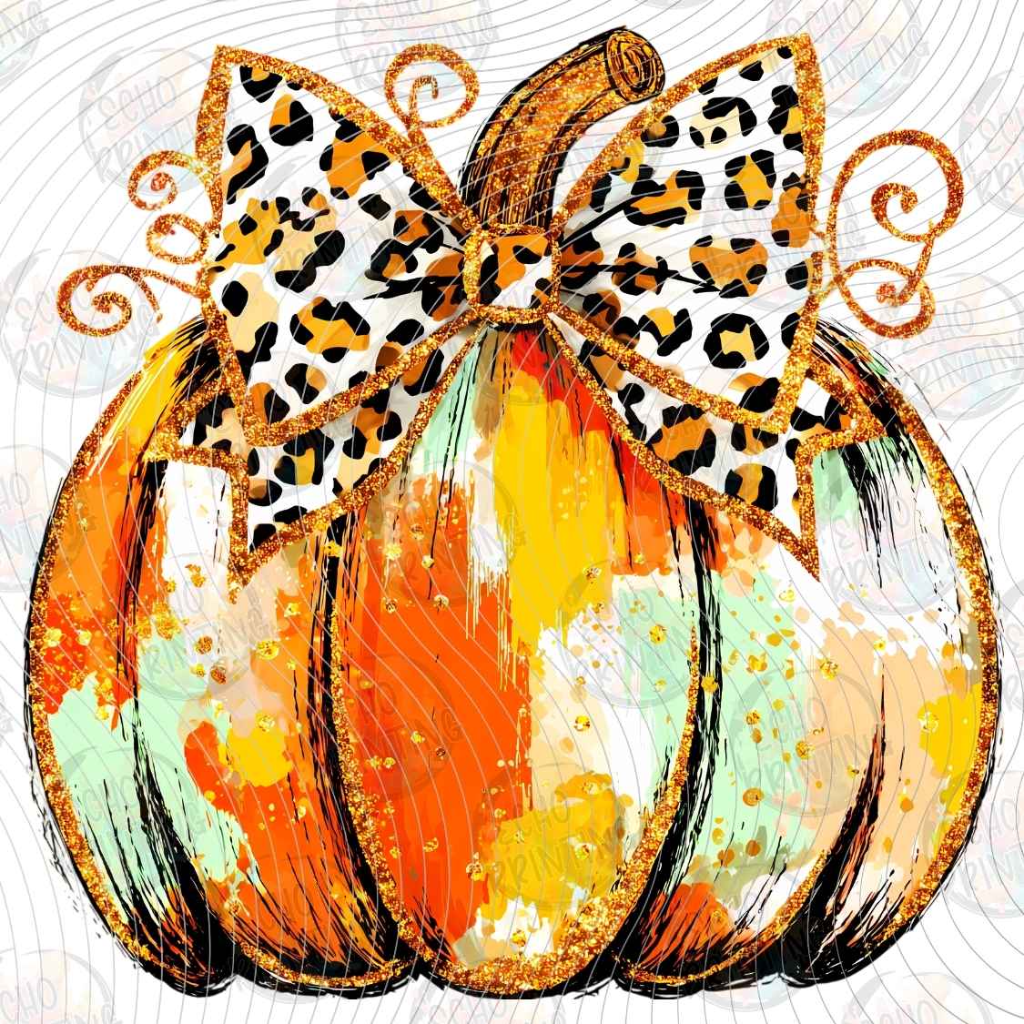 FLTK 1494 - LEOPARD PUMPKIN BOW