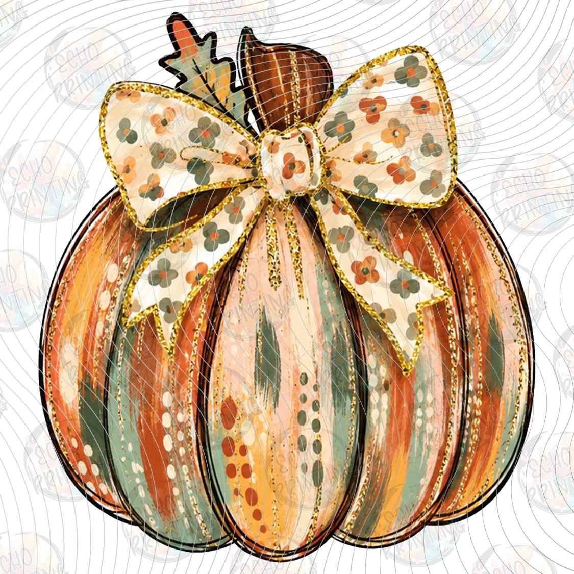 FLTK 1525 - FLORAL PUMPKIN BOW