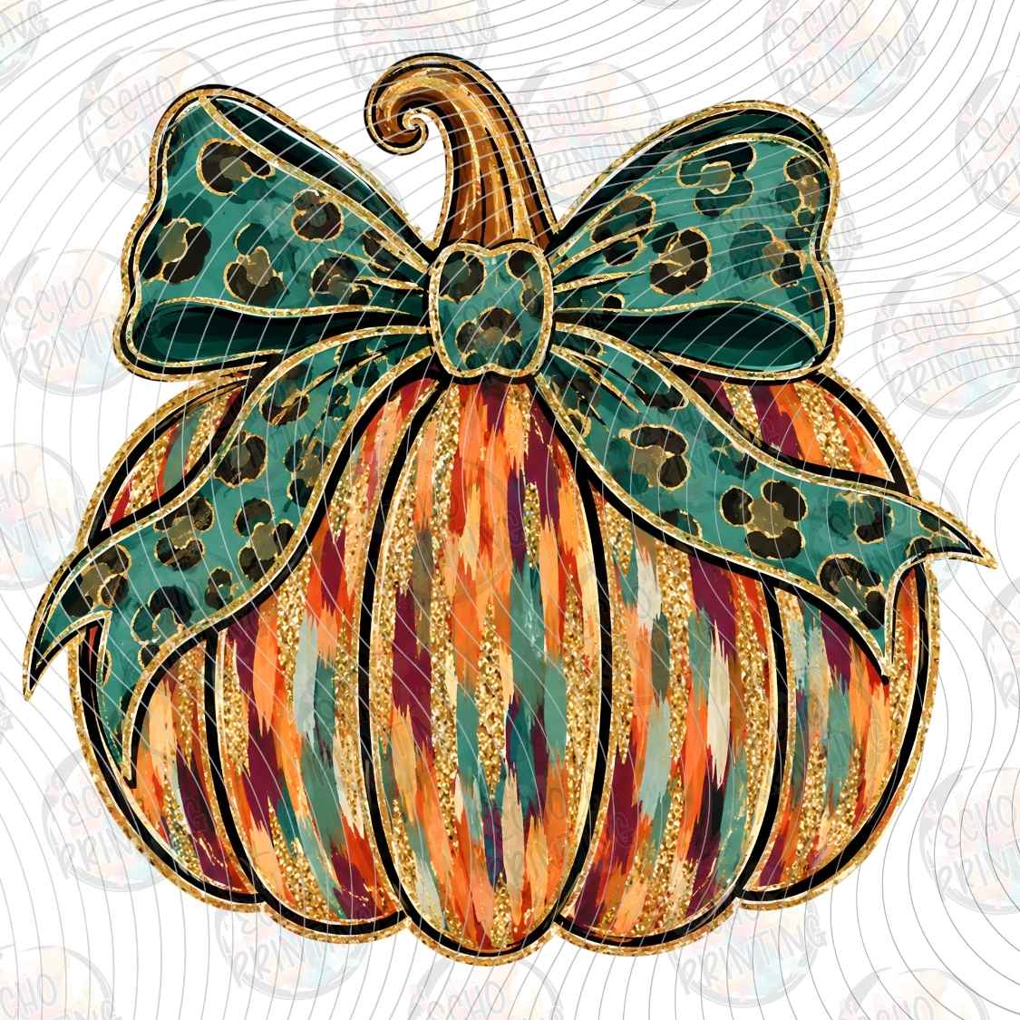 FLTK 1526 - LEOPARD PUMPKIN BOW