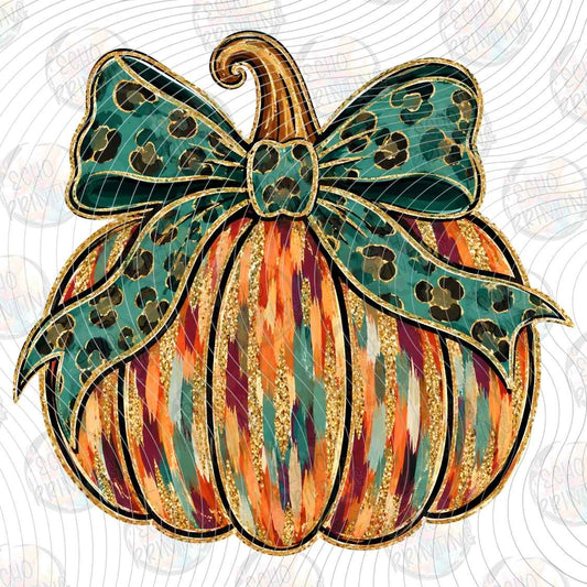 FLTK 1526 - LEOPARD PUMPKIN BOW