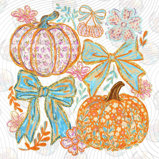 FLTK 1832 - PASTEL PUMPKIN BOWS